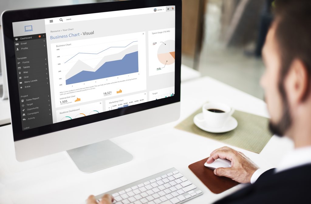 Business Chart Visual Graphics Report Concept